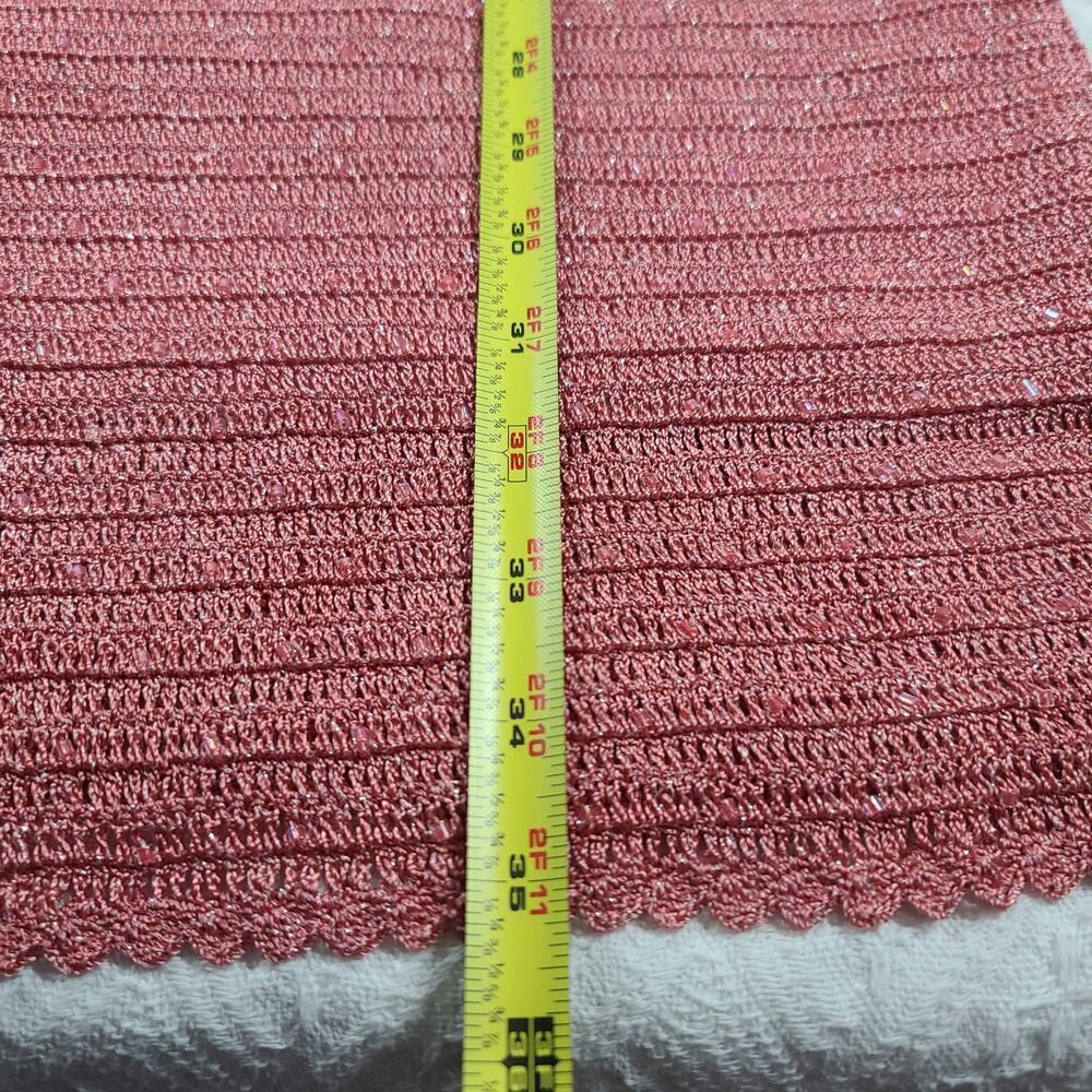 Basix II womens pink crochet beaded halter top dress Size Small Cocktail Party - Picture 10 of 14